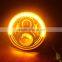 7" Round Hi/Lo Beam LED Headlights With Half Top Halo Ring Angel Eyes / Turn Signal Headlight For Jeep Wrangler JK TJ LJ