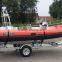 CE 5.2m Red New Style Made in China Fiberglass Inflatable Boat With Two Outboard Engine and Sound Audio and Suona