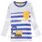 (A6615)2016 Novatx brand hook pattern embroidery fashion stripe Long Sleeve Baby boys t-shirt kids clothes wholesale