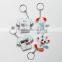2016 bulk cheap custom make pvc print led light keyrings with removable ring