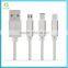 2016 Portable 3in1 braided usb cable for Micro Type-C and iPhone
