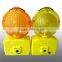 Battery solar powered led traffic warning light