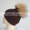Cute Style Baby colourful Hats For Kids With Raccoon Fur Balls Knitted Baby Kids Hats