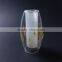 hot sale!china supplier double wall amber glass lamp shade G9 screw chandelier clear cheap glass lamp cover