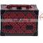2016 new arrrival red pvc leather soft side roll top makeup cosmetic case with strips