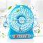 popular mini 4-inch Vanes 3 Speeds Portable Mini USB Rechargeable Desktop Fan power bank wih LED Light