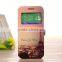 Top Selling View Window Card Slot Wallet Design Stand PU PC Magnetic Wallet Case for HTC One M9