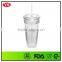 bpa free 20 oz double wall acrylic tumbler with straw