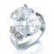 Fashion jewelry Women18K Gold Plated 5CT white gemstone Solitaire sterling silver Ring
