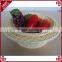 Multi-functional housewares round shape white plastic rattan bread basket