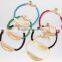 matta gold leaf charm handwoven wax cord bracelet customized charm friendship bracelet