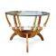 Side Table Teak Wood With Glass Top Model Rossi natural Color