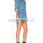 New Style Denim Jeans Fabric Mini Dress With Lace-Up Details All Types Of Ladies Dresses 2016 HSD5821