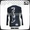 Black/white sublimation printed lycra compression bjj rash guards with long sleeves