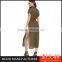 MGOO Wholesale High Fashion Army Green Buttons Up Shirt-Style Summer Dress Midi Split Leg A Line Two Pockets Women Casual Dress