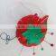 blister card pack of 100% cotton of tomato pin cushion with saw/wood dust inside