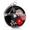 red flower clutch bag /ygm silver gold red portable purse Evening bag / Gorgeous Bridal Wedding Purse Party Handbag