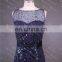 LN147 Stunning beaded sleeveless elegant navy blue sale beaded brazilian evening dress