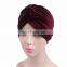 New Fashion Velvet Gold Indian Hat Muslim headscarf Velvet Turban Amira Headscarf Caps Headwear Hat