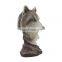 lifelike wolf bust statue for decoration
