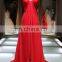 Dress manufacture China custom made bridal wedding floor length red evening dress wholesale