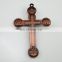 Red copper plated catholic medallion crucifix cross pendant