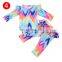 Infant Baby Girl Boy Clothes 0-18M Lovely Tie-dye Printed 5 Colors Long Sleeve Romper Tops+Ruffles Tutu Long Pants 2Pcs Set