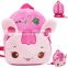 Baby Girl Pink Backpack Infant Cute Rabbit mini Backpacks for 1-2T plush soft gift