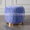 Reatai bedroom furniture high quality velvet fabric luxury ottoman pouf cushion round velvet foot stool ottoman