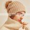 Inner Mongolian 100% Cashmere Hat Women Beanie with Fur Ball Pom