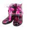 PVC transparent checked children rain boots