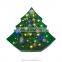 Custom green Christmas tree shaped packaging gift box with music and light