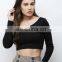 Plain Women Short Sleeve Crop Tops T Shirt