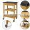 kitchen furniture bamboo wooden kitchen storage trolley with wheels