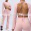 Wholesale Sports Clothing Long Sleeve Crop Top Flare Leggings 2 Piece Suit Custom Workout Wear Women Yoga Set Gym Fitness Sets