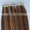 Pcolor virgin Russian human hair 8a gread cuticle human hair tape hair extension