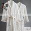 100% Cotton Super Soft Cut Velvet Style White Bathrobes for Hotel or Spa