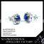 Wholesale costume jewelry sets with blue stone mirco paved jewelry set for women