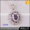 2015 New Design Pave Setting Tourmaline 18k Gold Pendant Necklace