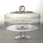 clear glass cake stand and dome and red color glass roof cake dome