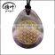 Natural Amethyst Engraved chakra gold Flower of life stone Drop Shape pendant Necklace