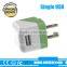 5v 1a travel charger US folding PLUG single usb power charger for hp
