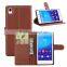 Hot Selling Two Mobile Phone Leather Flip Case For Sony M4 Leather Case