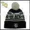 fashion custom embroidery winter beanie hats with pom pom