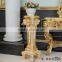 italian french antique furniture - solid wood hand carving leaf gilding vase stand