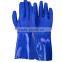 China wholesales high quality blue PVC coated gloves