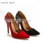Red brilliant rhinestone stiletto heels ladies party shoes