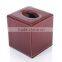 2015 best selling stylish leather decorative tissue box OEM design square tissue box