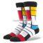 China Custom Sock Manufacturer Mens Colorful Stripes Custom Logo Sports Socks