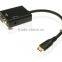 MINI HDMI TO VGA Audio Adapter Converter Male to Female With Built-in Chipset
